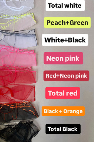 Кольорова палітра тканин бренду NANIKA, з підписами англійською мовою.