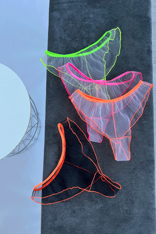 Кольорові прозорі жіночі трусики з сіточки - бренд NANIKA